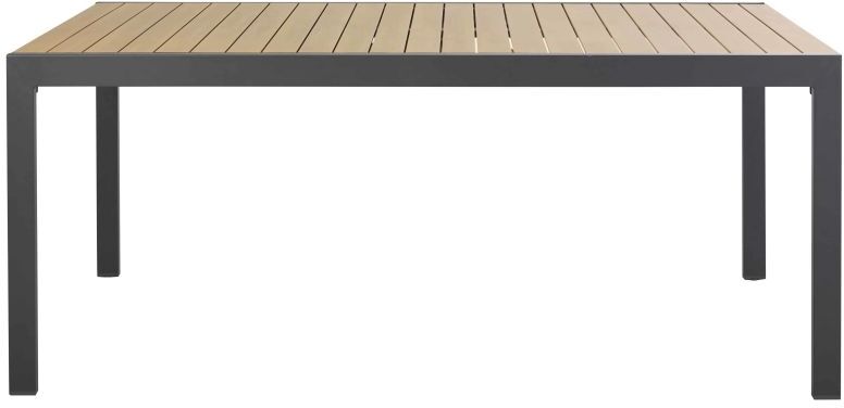 Maisons du Monde Table de jardin extensible en aluminium coloris imitation teck et gris anthracite 8/12 personnes L180/270