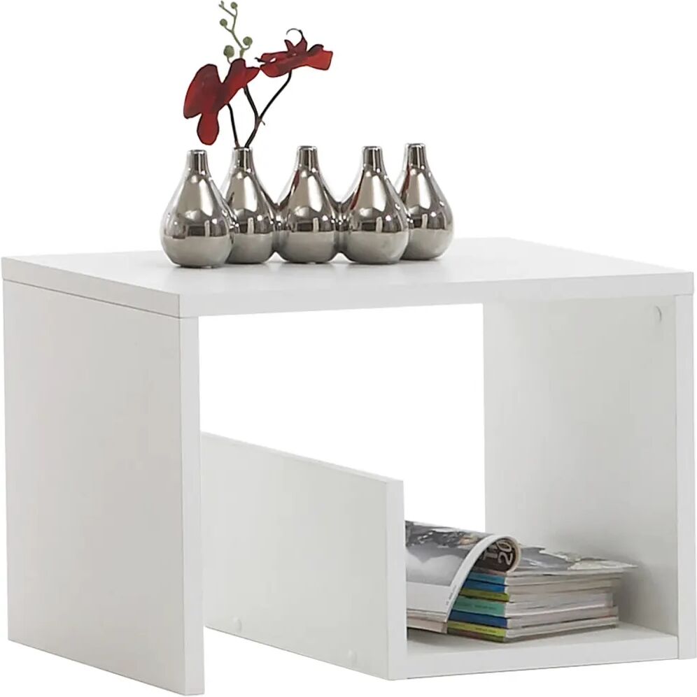 FMD Table basse 2-en-1 59,1x35,8x37,8 cm Blanc