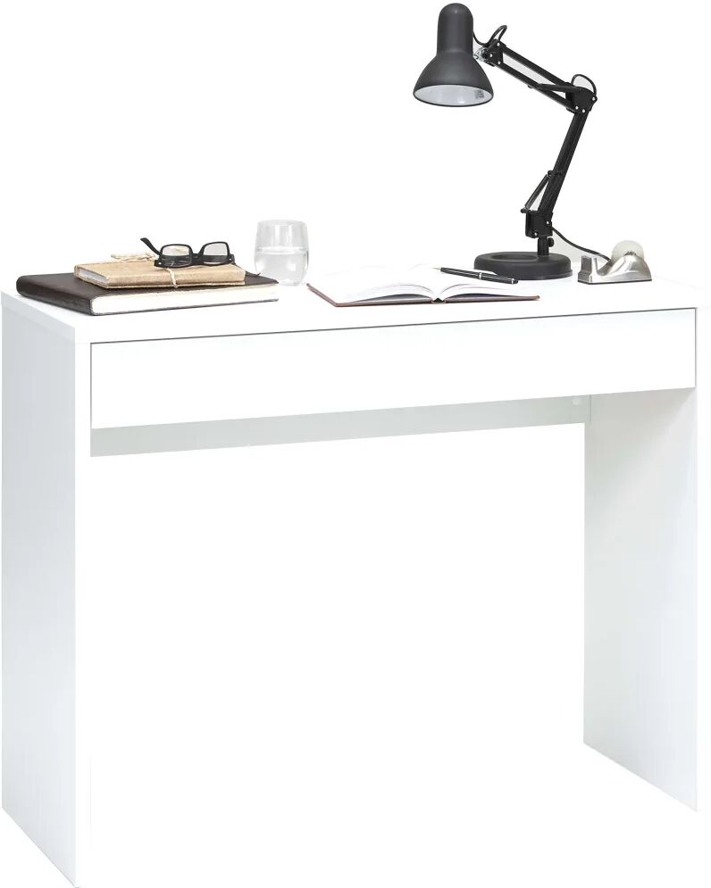 FMD Bureau avec tiroir large 100 x 40 x 80 cm Blanc