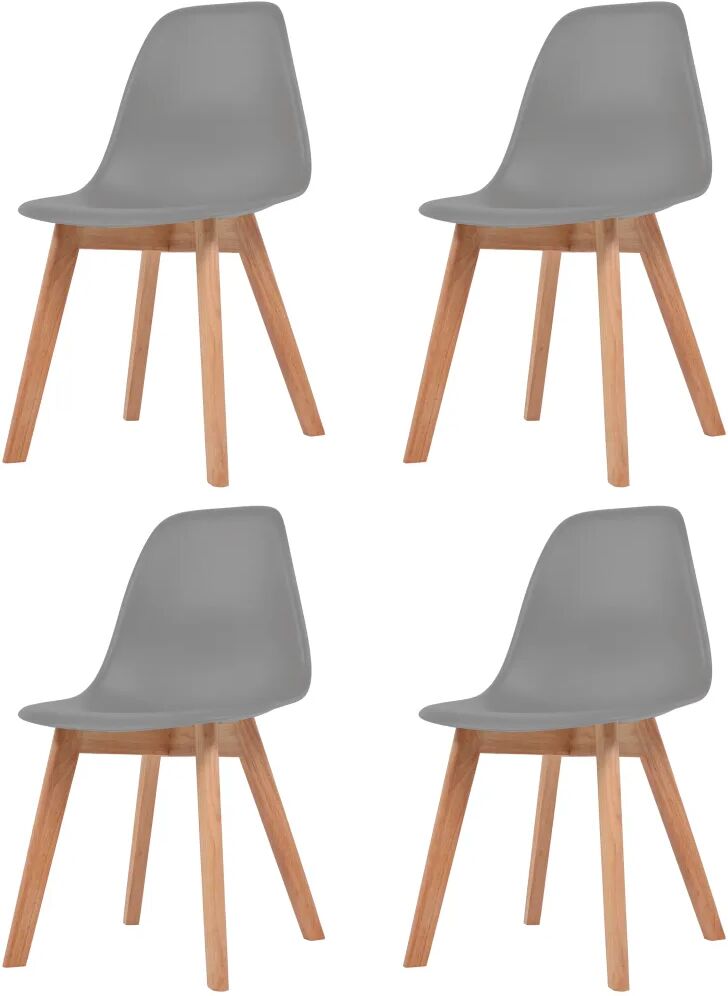 vidaXL Chaises de salle à manger 4 pcs Gris Plastique