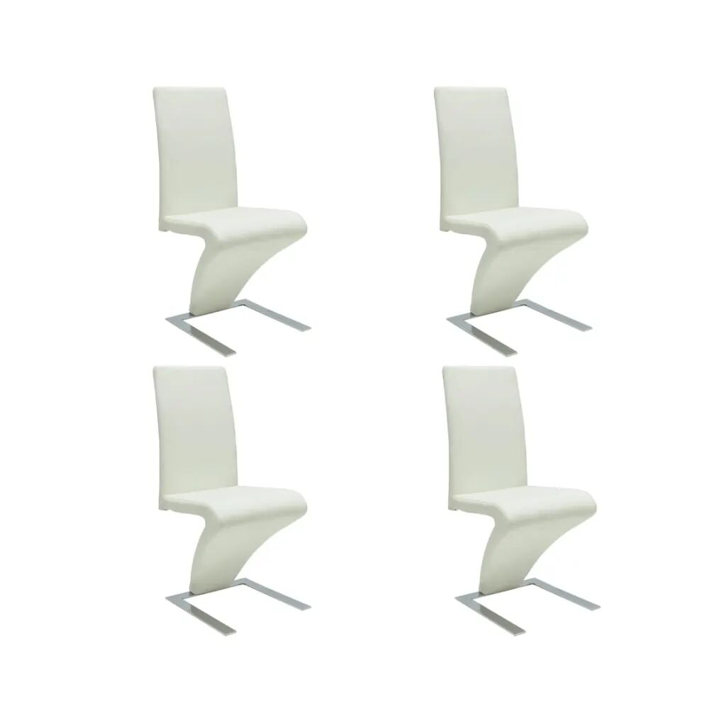 vidaXL Chaises de salle à manger 4 pcs Blanc Similicuir