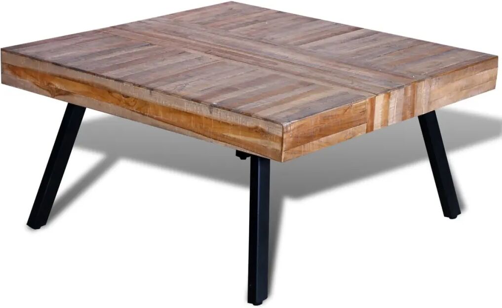 vidaXL Table basse carrée Bois de teck de récupération