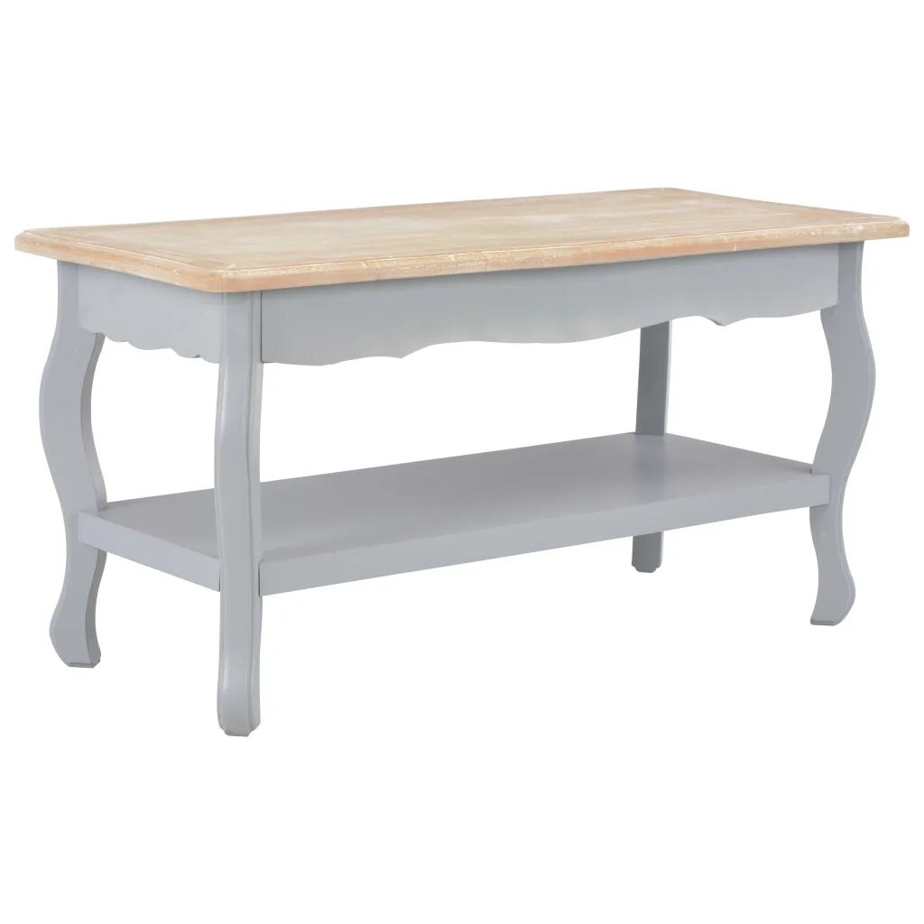 vidaXL Table basse Gris et marron 87,5x42x44 cm Bois de pin massif