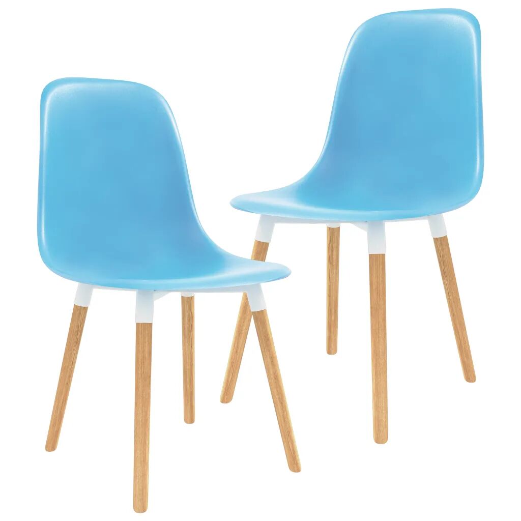 vidaXL Chaises de salle à manger 2 pcs Bleu Plastique