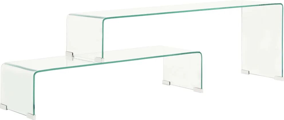 vidaXL Ensemble de table basse 2 pcs 90x30x20/110x30x40cm Verre trempé