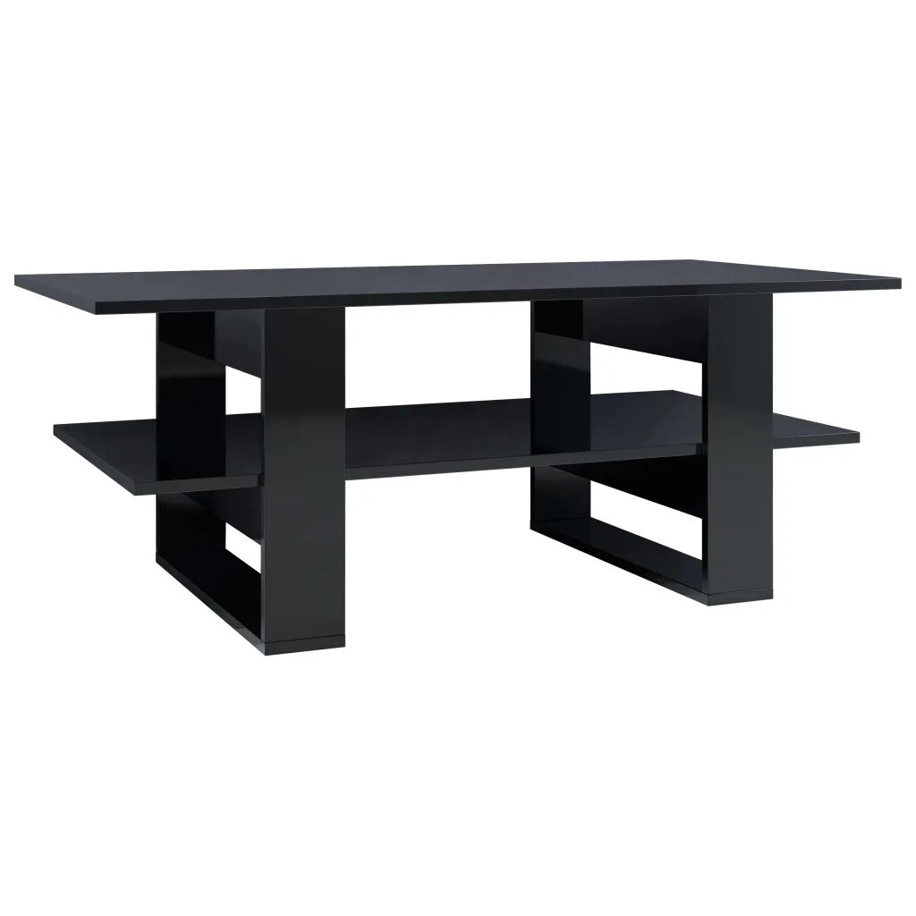 vidaXL Table basse Noir brillant 110x55x42 cm Aggloméré