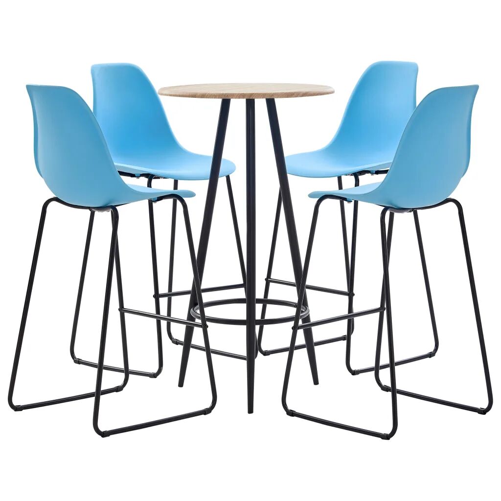 vidaXL Ensemble de bar 5 pcs Plastique Bleu