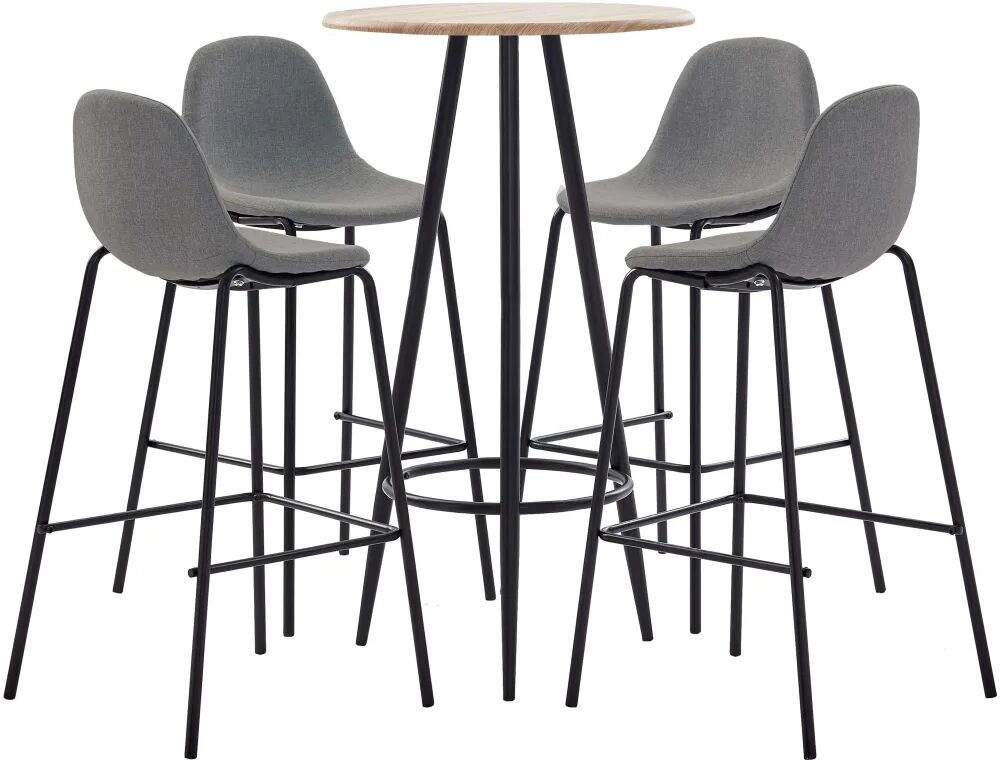 vidaXL Ensemble de bar 5 pcs Tissu Taupe