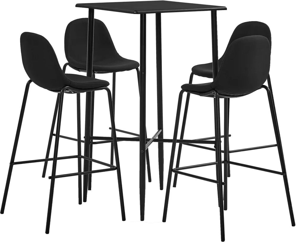 vidaXL Ensemble de bar 5 pcs Tissu Noir