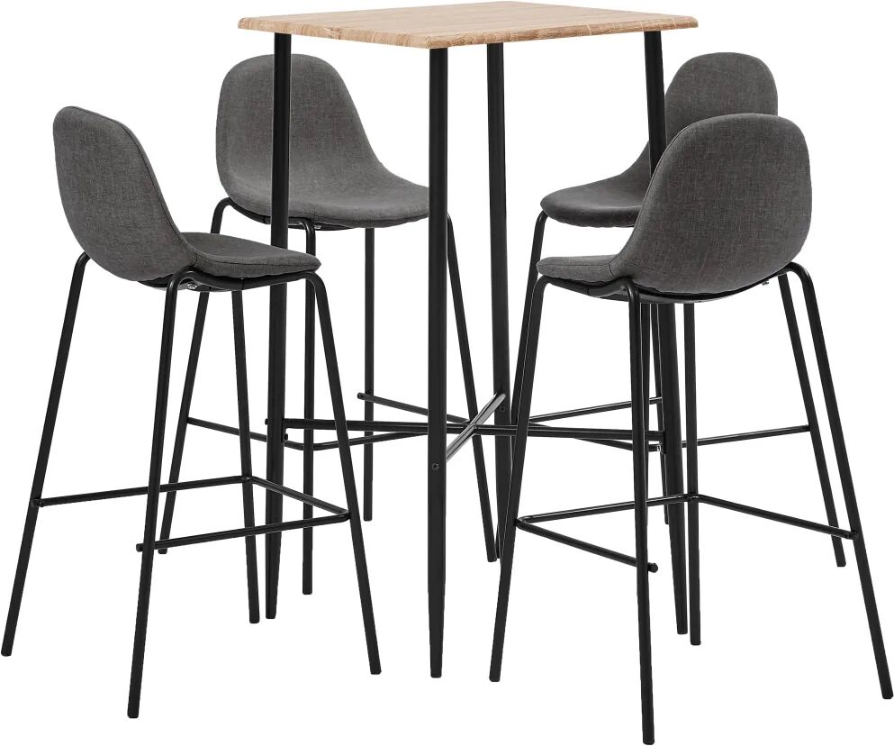 vidaXL Ensemble de bar 5 pcs Tissu Taupe