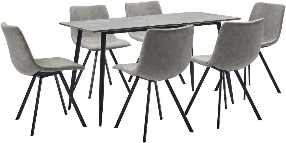 vidaXL Ensemble de salle à manger 7 pcs Gris clair Similicuir