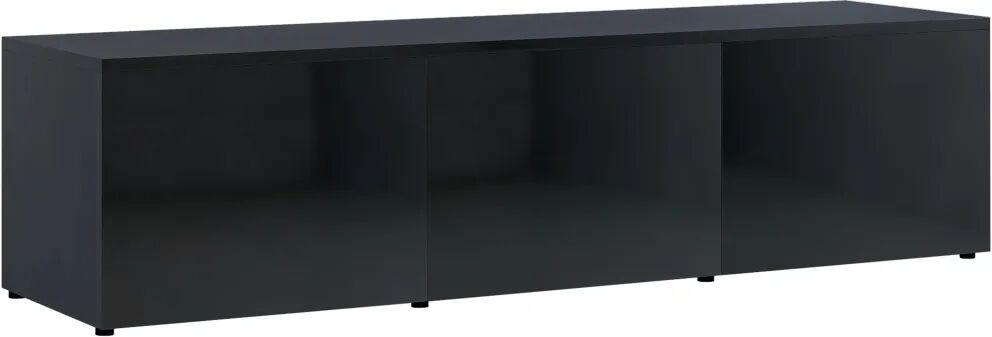 vidaXL Meuble TV Noir brillant 120x34x30 cm Aggloméré