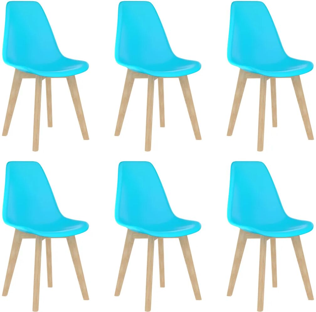 vidaXL Chaises de salle à manger 6 pcs Bleu Plastique