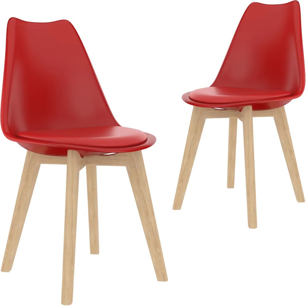 vidaXL Chaises de salle à manger 2 pcs Rouge Plastique