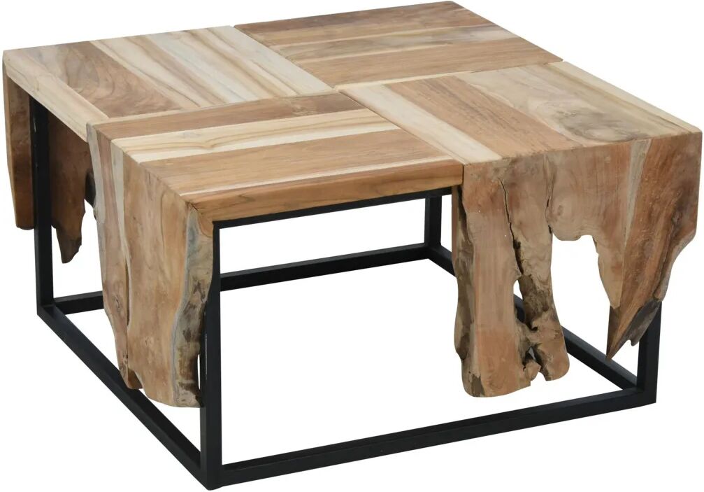 Ambiance Table d'appoint Teck 65x65x35 cm