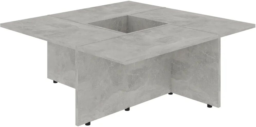 vidaXL Table basse Gris béton 79,5x79,5x30 cm Aggloméré