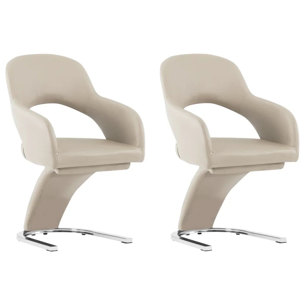 vidaXL Chaises de salle à manger 2 pcs Cappuccino Similicuir