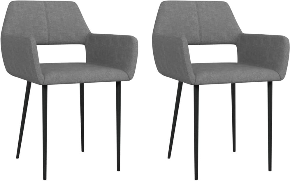 vidaXL Chaises de salle à manger 2 pcs Gris clair Tissu