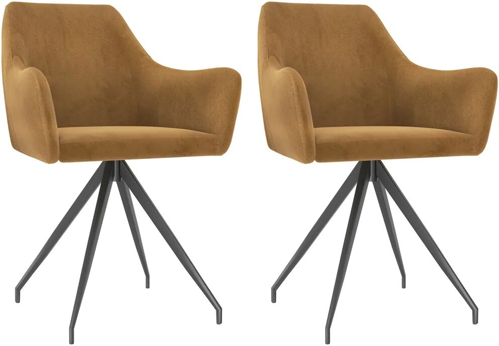 vidaXL Chaises de salle à manger 2 pcs Marron Velours