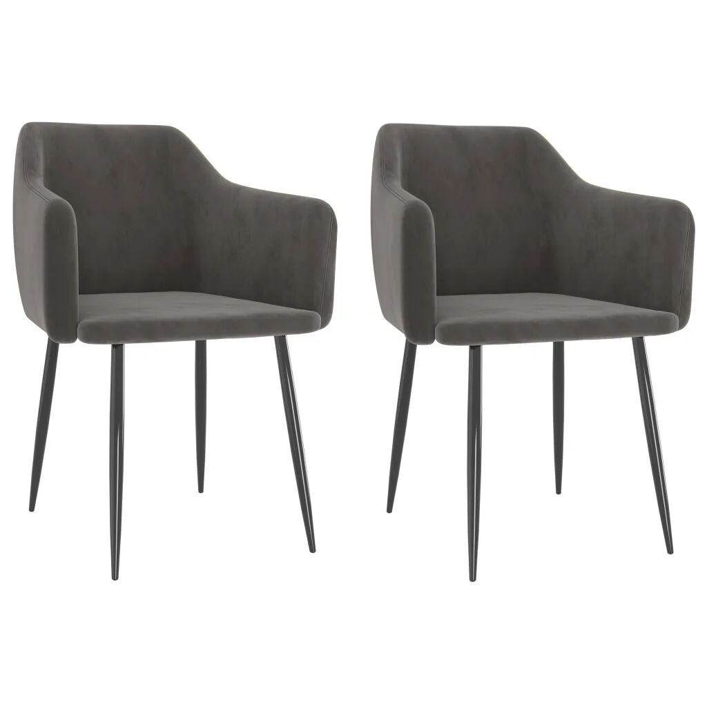 vidaXL Chaises de salle à manger 2 pcs Gris foncé Velours