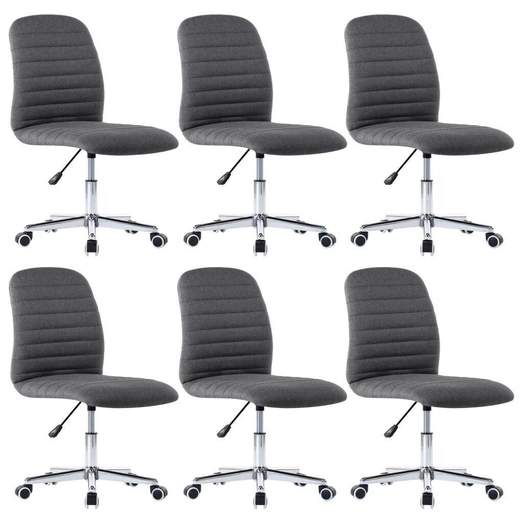 vidaXL Chaises de salle à manger 6 pcs Gris foncé Tissu