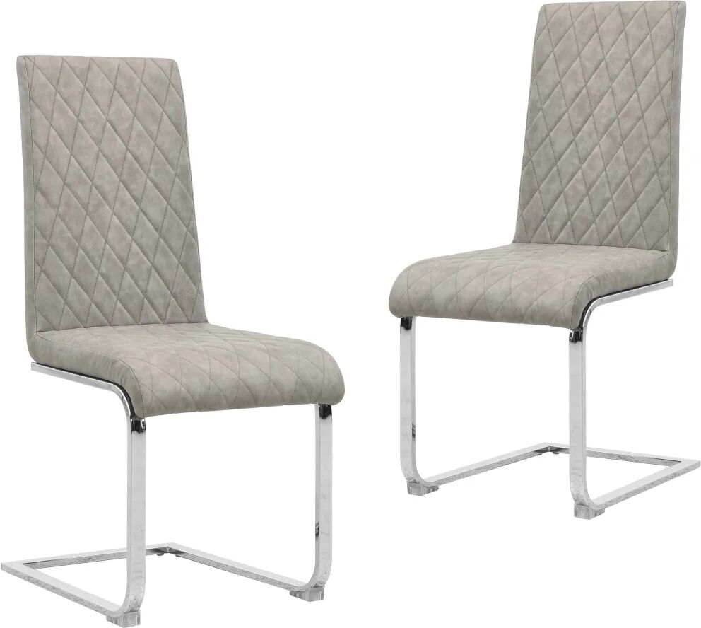 vidaXL Chaises de salle à manger cantilever 2pcs Gris clair Similicuir