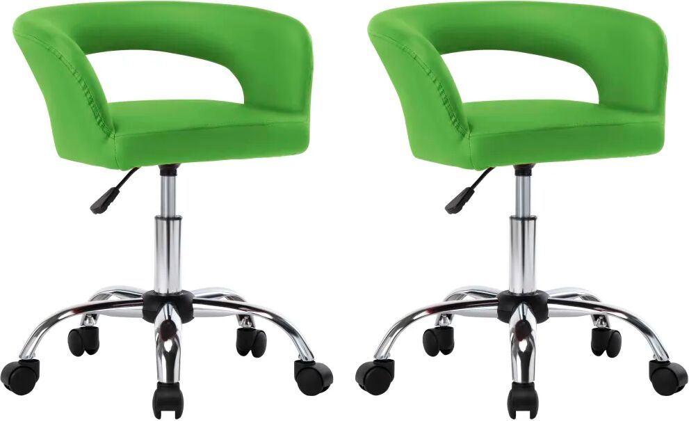 vidaXL Chaises de salle à manger 2 pcs Vert Similicuir