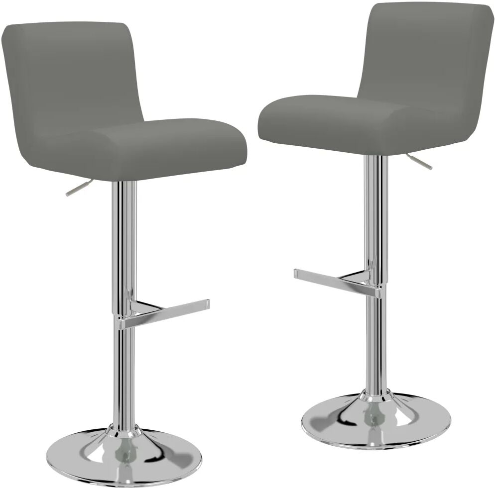 vidaXL Tabourets de bar 2 pcs Gris Similicuir