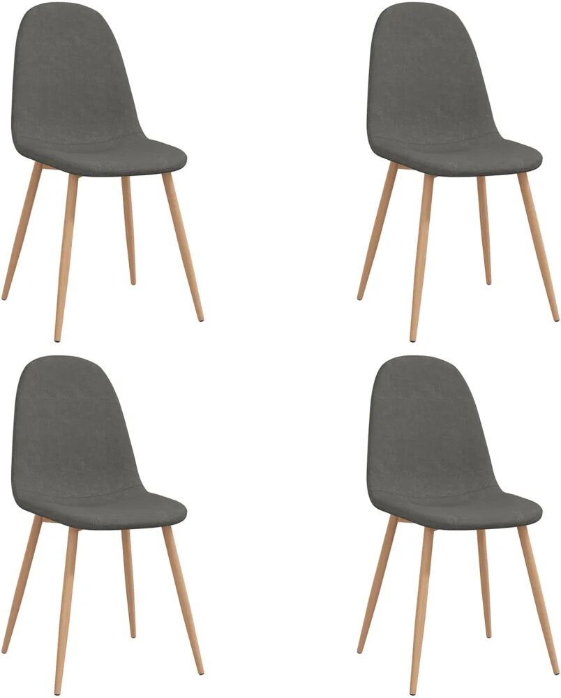 vidaXL Chaises de salle à manger 4 pcs Gris foncé Tissu