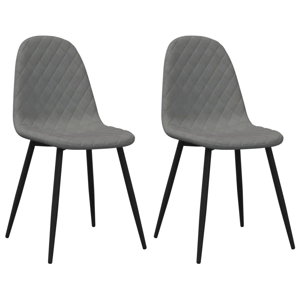 vidaXL Chaises de salle à manger 2 pcs Gris clair Velours