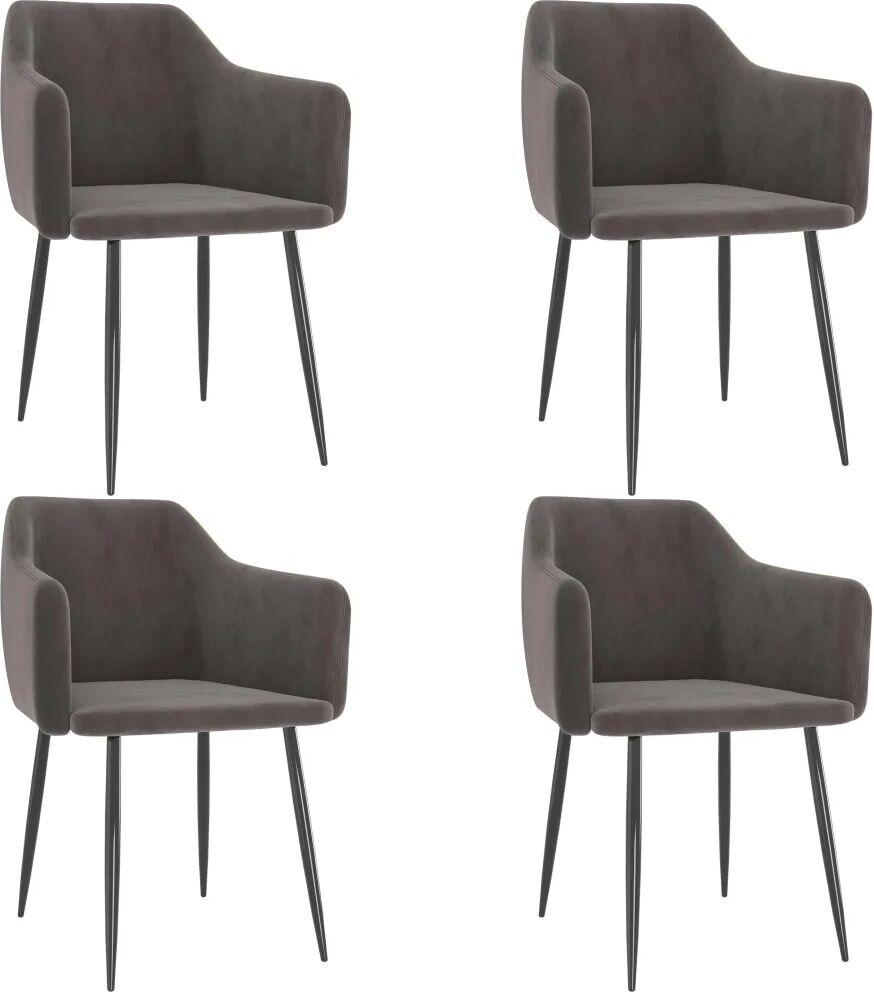 vidaXL Chaises de salle à manger 4 pcs Gris clair Velours