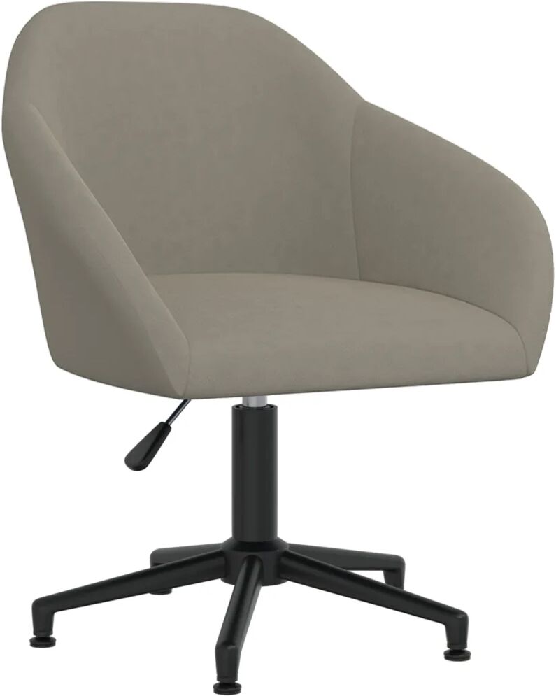 vidaXL Chaise pivotante de salle à manger Gris clair Velours