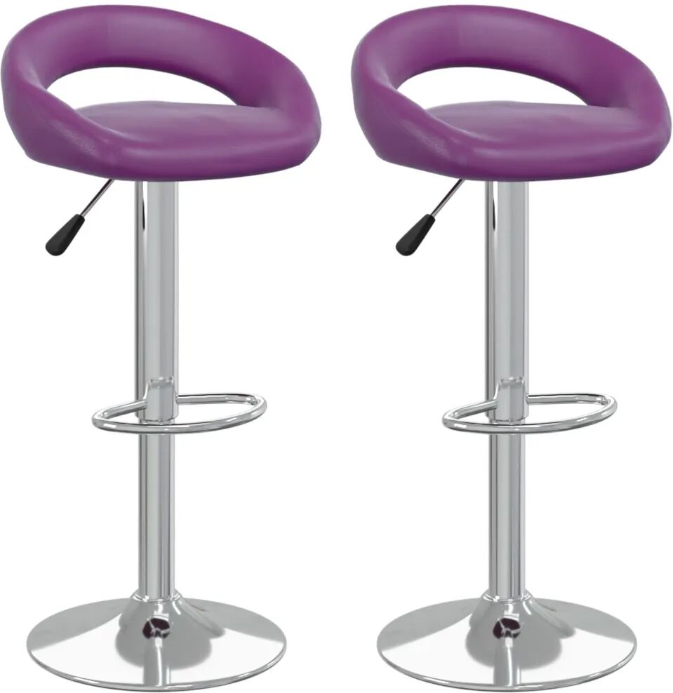 vidaXL Tabourets de bar 2 pcs Violet Similicuir