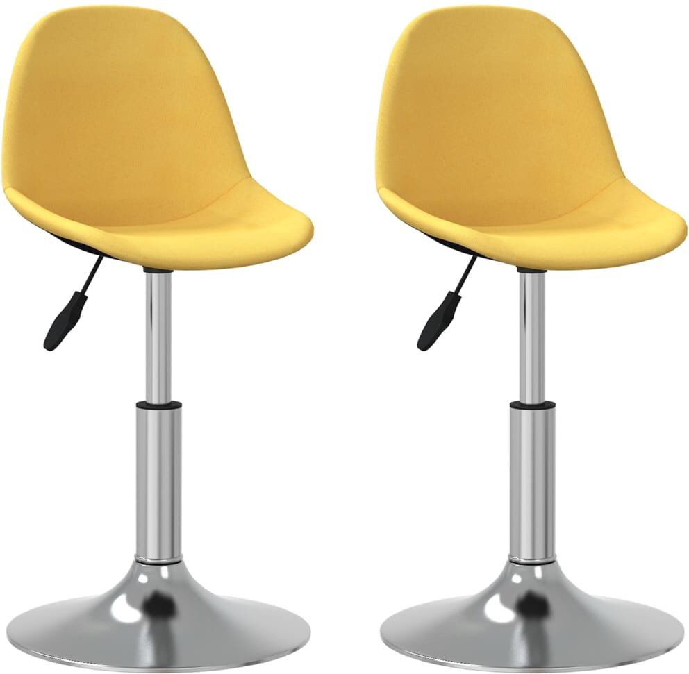 vidaXL Chaises pivotantes de salle à manger 2 pcs Jaune moutarde Tissu