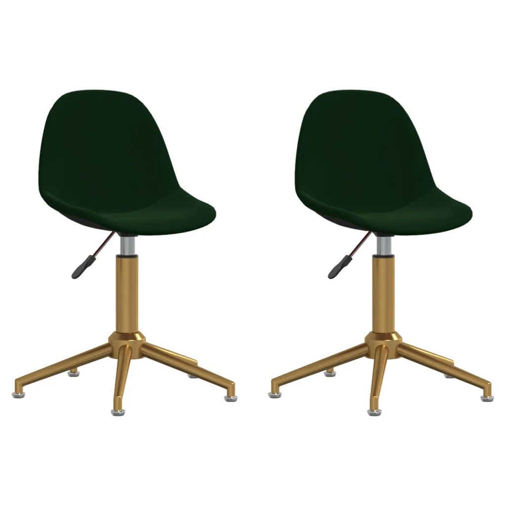 vidaXL Chaises pivotantes à dîner 2 pcs Vert foncé Velours