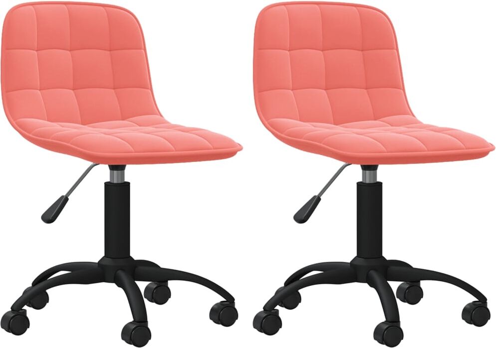 vidaXL Chaises pivotantes de salle à manger 2 pcs Rose Velours