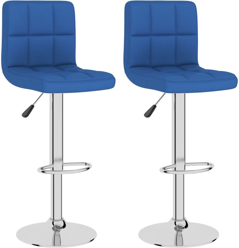 vidaXL Tabourets de bar 2 pcs Bleu Tissu