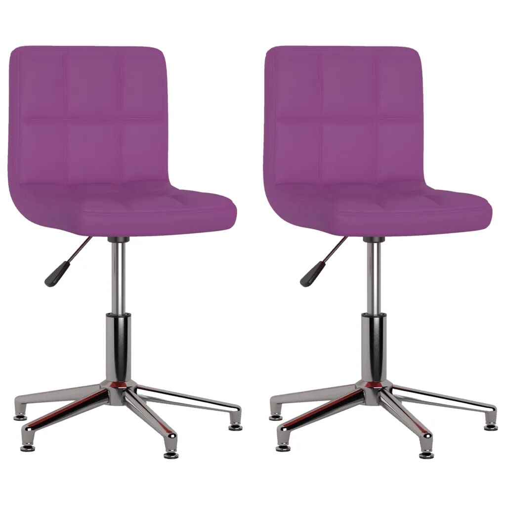 vidaXL Chaises de salle à manger pivotantes 2 pcs Violet Similicuir