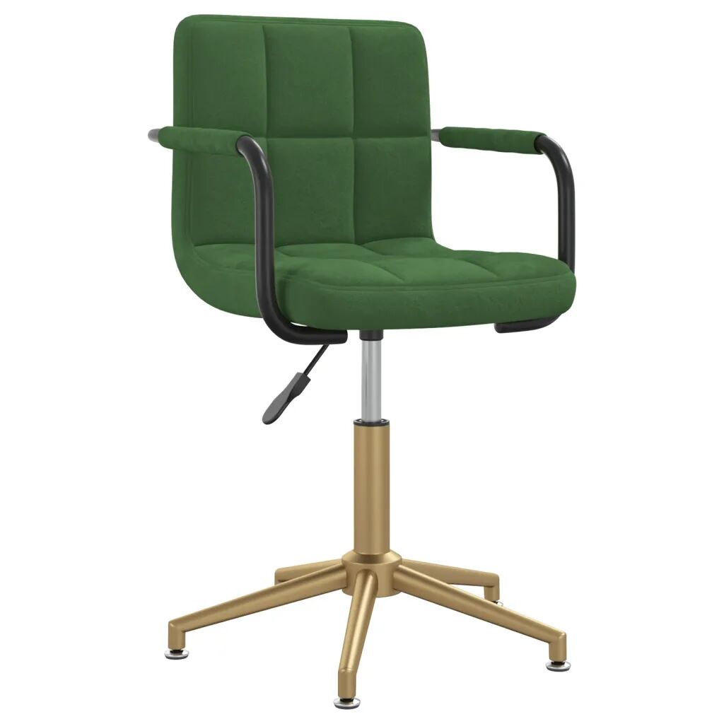 vidaXL Chaise pivotante de salle à manger Vert foncé Velours