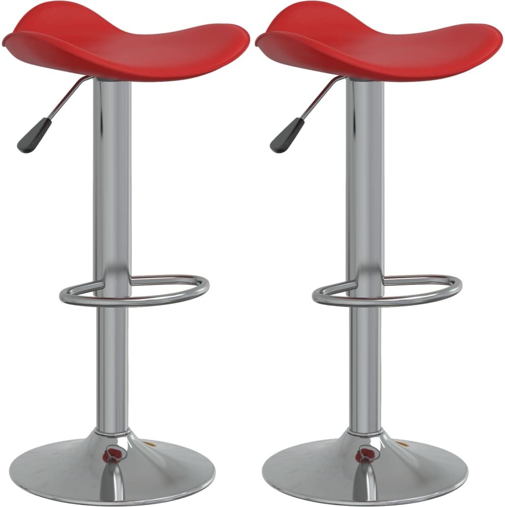 vidaXL Tabourets de bar 2 pcs Bordeaux Acier chromé et cuir artificiel