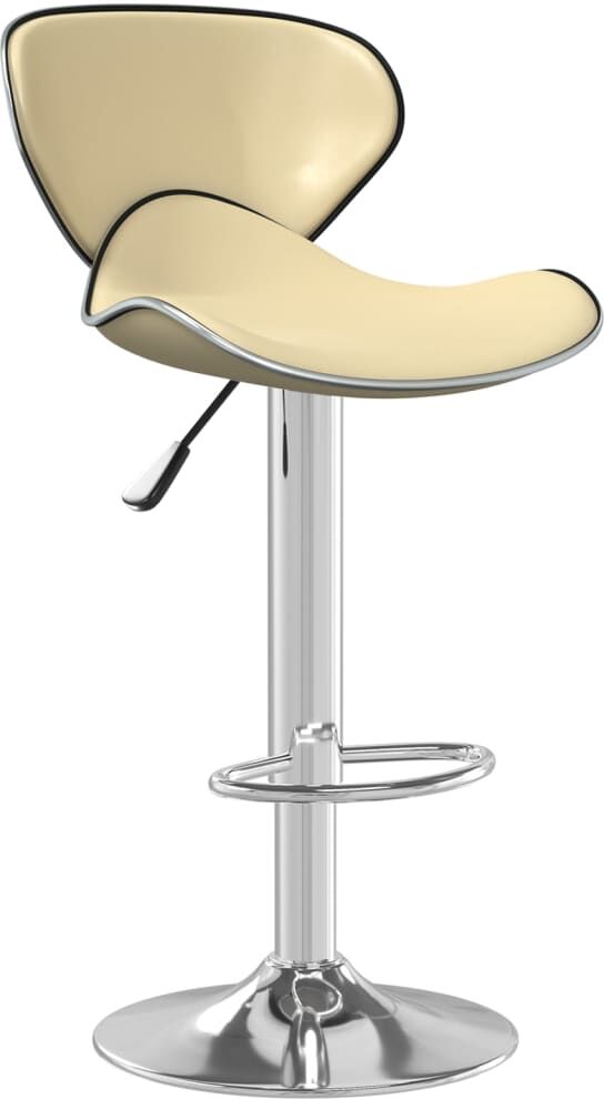 vidaXL Tabouret de bar Crème Similicuir