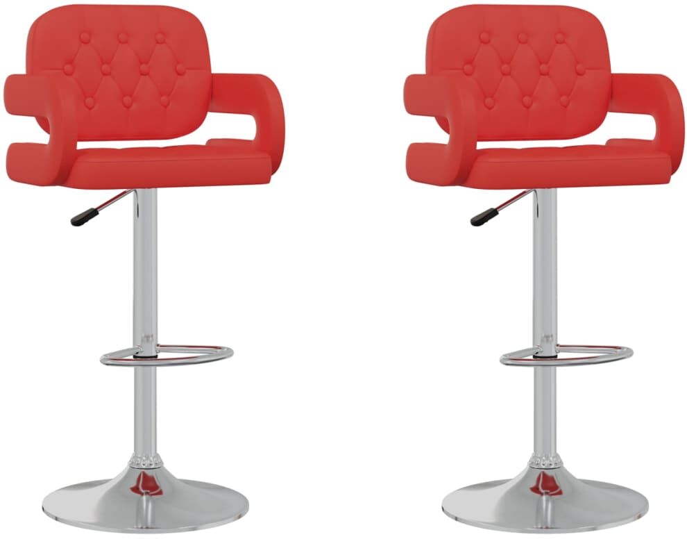 vidaXL Tabourets de bar 2 pcs Rouge Similicuir