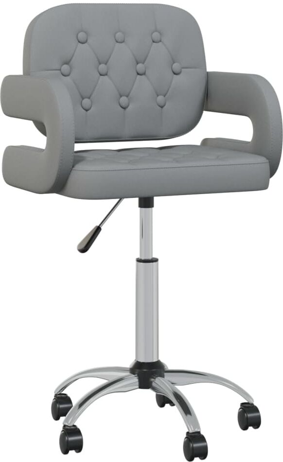 vidaXL Chaise pivotante de salle à manger Gris Similicuir