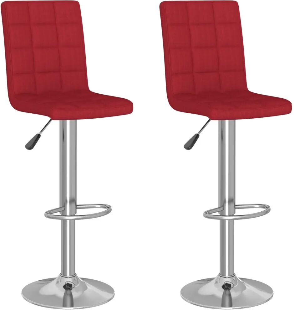 vidaXL Tabourets de bar 2 pcs Rouge bordeaux Tissu