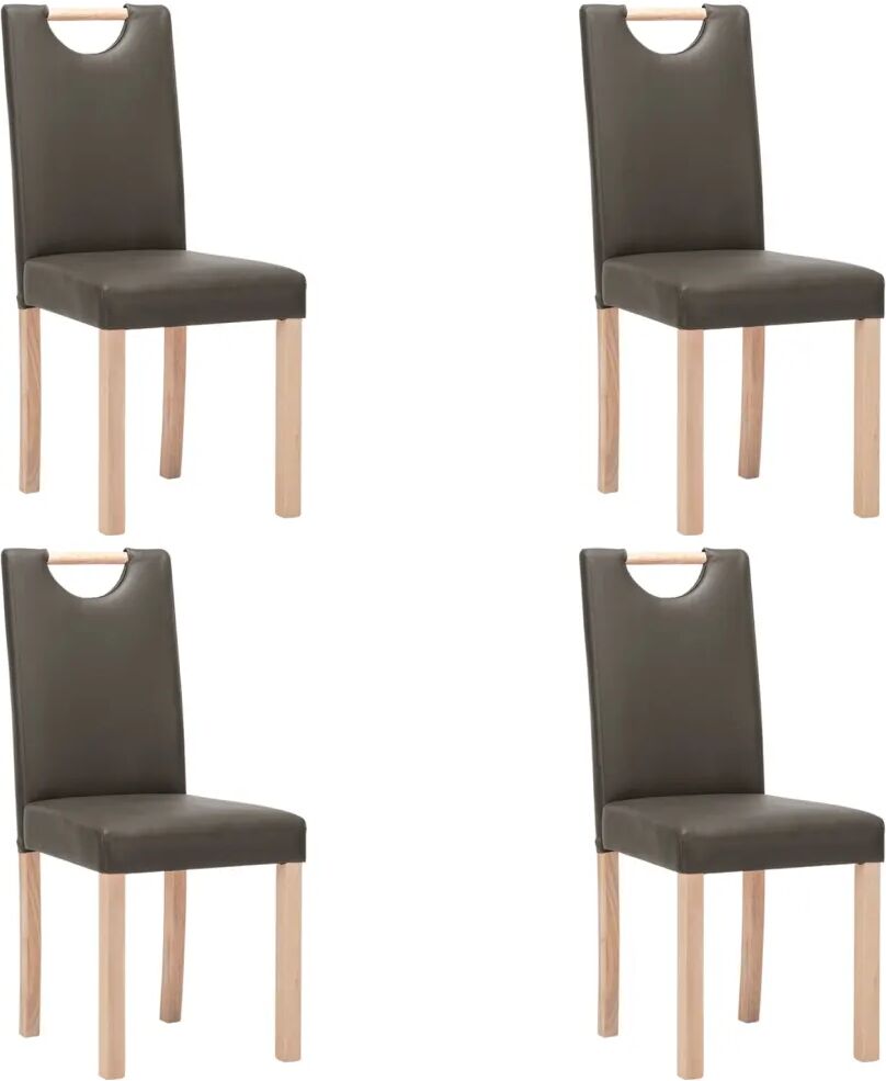 vidaXL Chaises de salle à manger 4 pcs Gris Similicuir