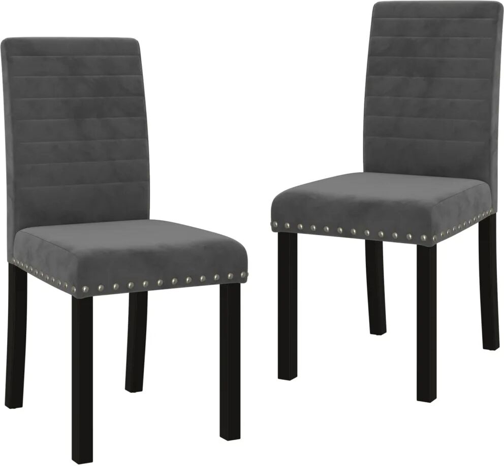 vidaXL Chaises de salle à manger 2 pcs Gris foncé Velours