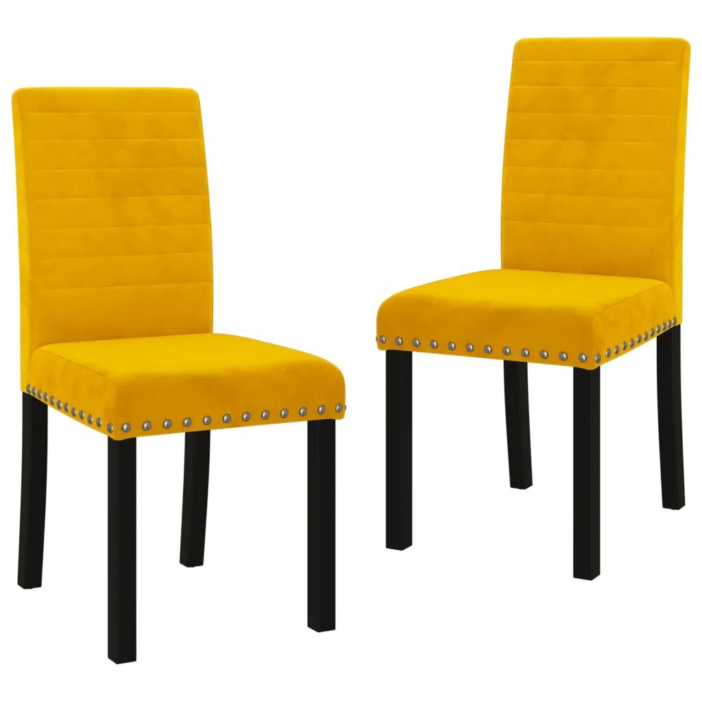 vidaXL Chaises de salle à manger 2 pcs Jaune Velours