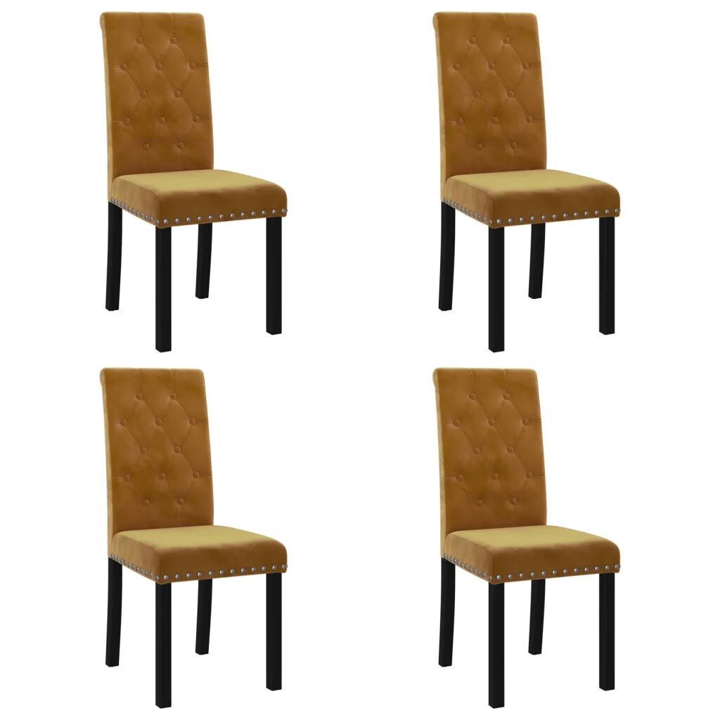 vidaXL Chaises de salle à manger 4 pcs Marron Velours