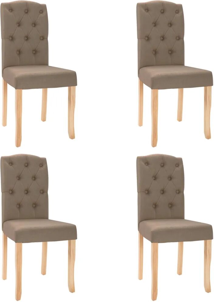 vidaXL Chaises de salle à manger 4 pcs Taupe Tissu