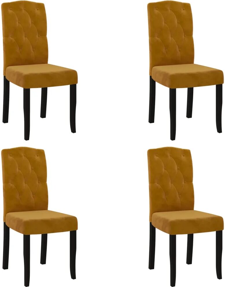 vidaXL Chaises de salle à manger 4 pcs Marron Velours